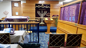 The Bima & Mechitza at the Chabad Center of University City in the San Diego area